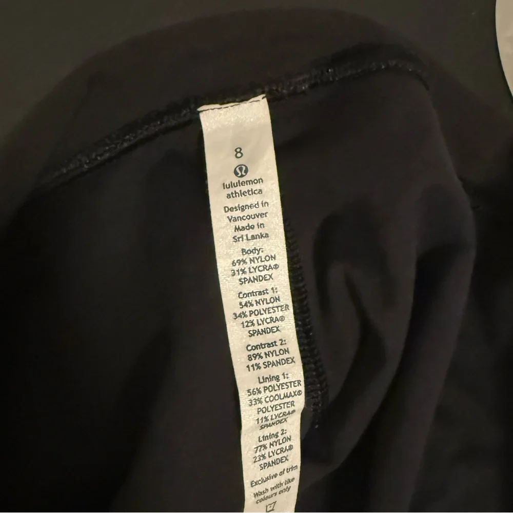 lululemon athletica If You’re Lucky Leggings 30in Inseam Black Gray Mesh 8